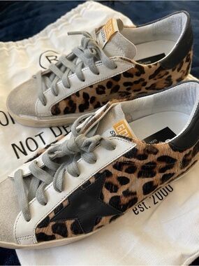 WORN ONCE WITH SOCKS SIZE 35 Leopard Print